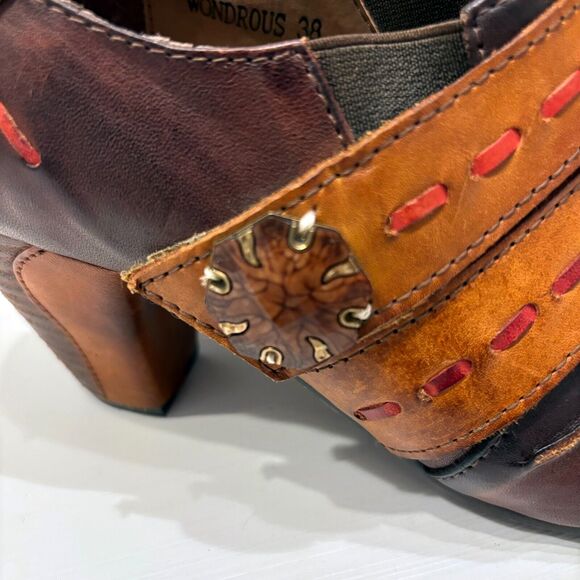 L'Artiste Spring Step Wondrous Brown Leather Ankle Booties EU Size‎ 38 US Size 7 - Picture 3 of 12